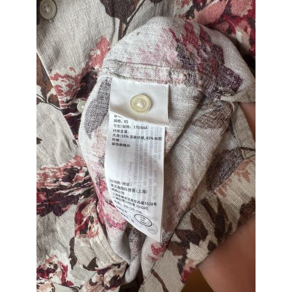 Abercrombie & Fitch The A&F Summer Linen Blend Floral Button Up Size XS - Picture 4 of 7